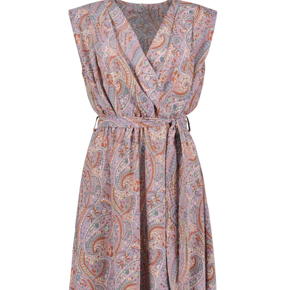 NWT Bishop And Young The Butterfly Effect Aeries Wrap Dress In Dusk Paisley